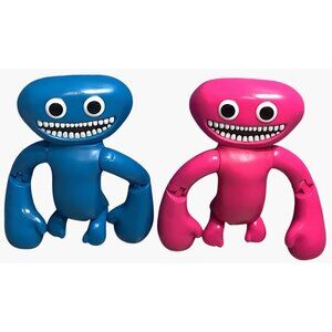2 Official Garten Of Banban Action Figures Josh Blue and Pink Jumbo Possable